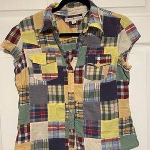 TOMMY HILFIGER, Cotton, Patchwork Vintage. Measurements found in photos. Size L